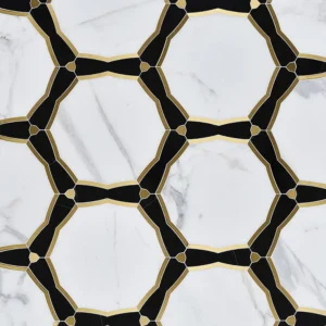 Tinkle Calacatta Nero Marquina Brass