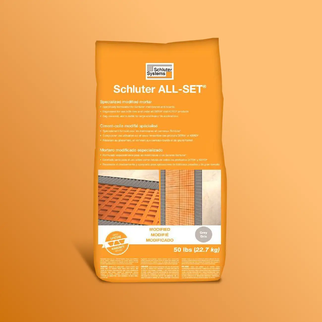 Schluter - ALL-SET Modified Thin-Set Mortar Grey 50 lbs